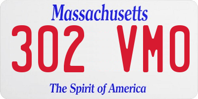 MA license plate 302VM0