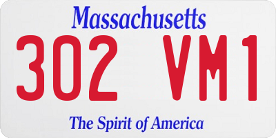 MA license plate 302VM1