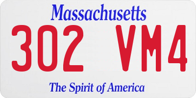 MA license plate 302VM4