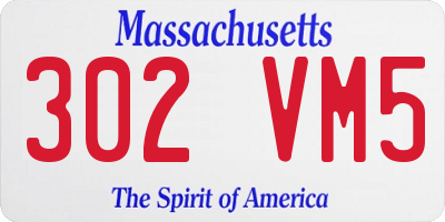 MA license plate 302VM5