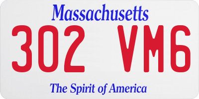 MA license plate 302VM6