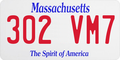 MA license plate 302VM7