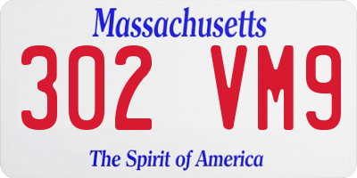 MA license plate 302VM9