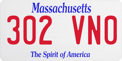 MA license plate 302VN0