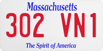 MA license plate 302VN1