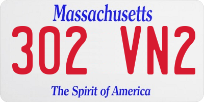 MA license plate 302VN2