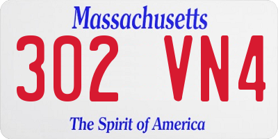 MA license plate 302VN4