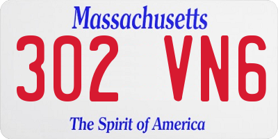 MA license plate 302VN6