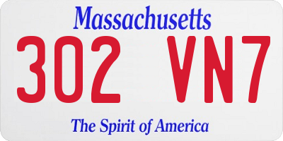 MA license plate 302VN7