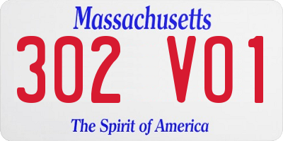 MA license plate 302VO1