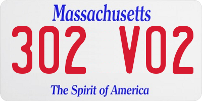 MA license plate 302VO2