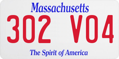 MA license plate 302VO4