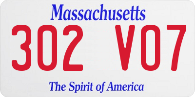 MA license plate 302VO7