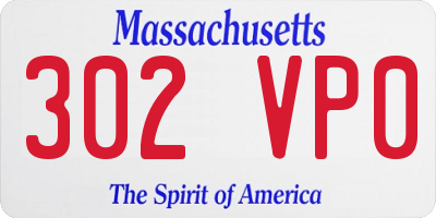 MA license plate 302VP0
