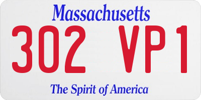 MA license plate 302VP1