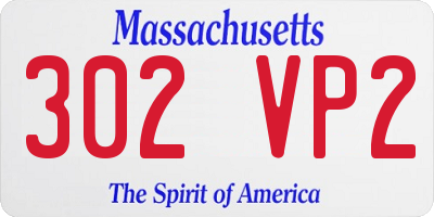 MA license plate 302VP2