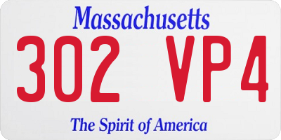 MA license plate 302VP4