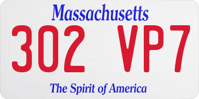 MA license plate 302VP7