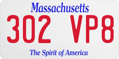 MA license plate 302VP8