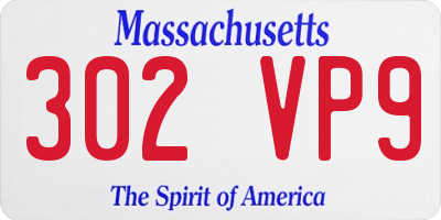 MA license plate 302VP9