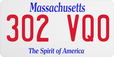 MA license plate 302VQ0