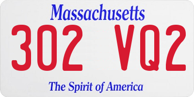 MA license plate 302VQ2
