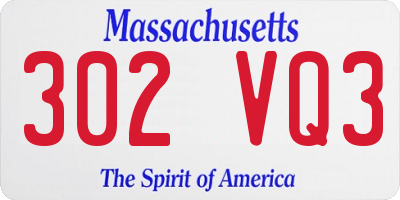 MA license plate 302VQ3