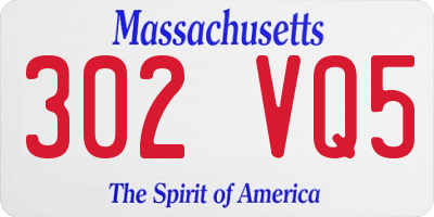 MA license plate 302VQ5