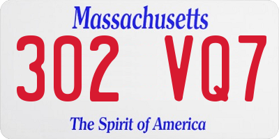 MA license plate 302VQ7