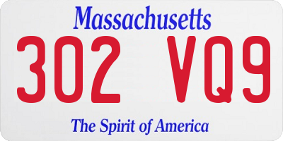MA license plate 302VQ9