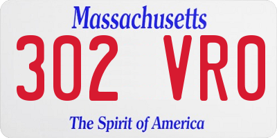 MA license plate 302VR0