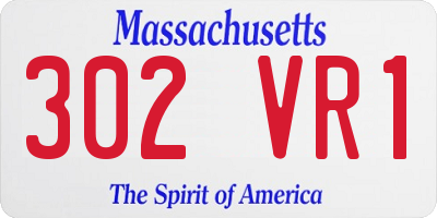 MA license plate 302VR1