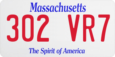 MA license plate 302VR7
