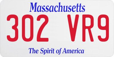 MA license plate 302VR9
