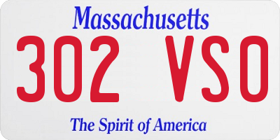 MA license plate 302VS0
