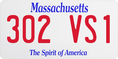 MA license plate 302VS1