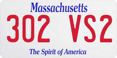 MA license plate 302VS2