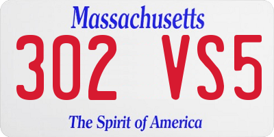 MA license plate 302VS5