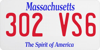 MA license plate 302VS6