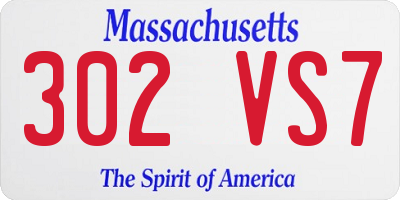 MA license plate 302VS7