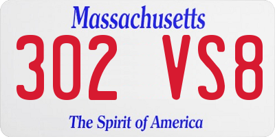 MA license plate 302VS8
