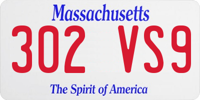 MA license plate 302VS9