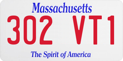 MA license plate 302VT1