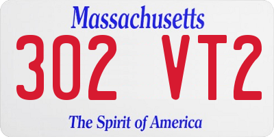 MA license plate 302VT2
