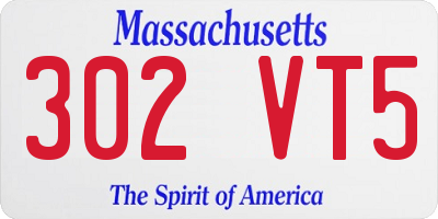 MA license plate 302VT5