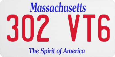 MA license plate 302VT6