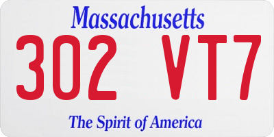 MA license plate 302VT7