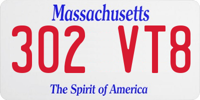 MA license plate 302VT8