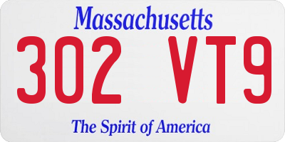 MA license plate 302VT9