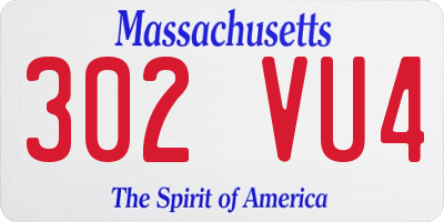 MA license plate 302VU4